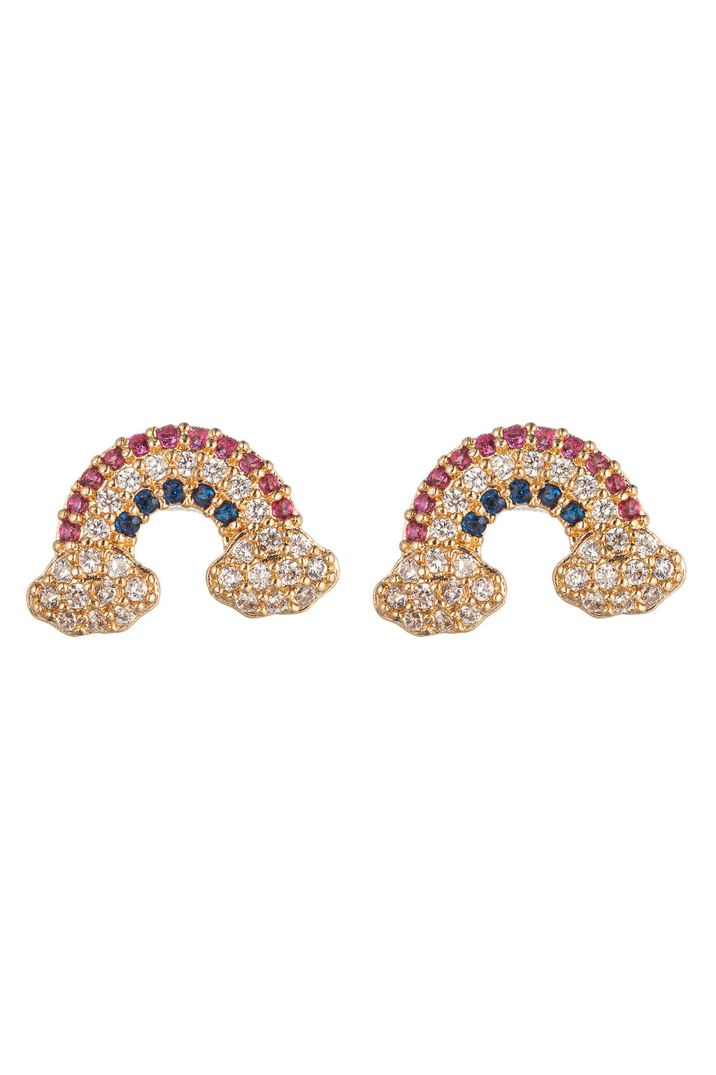 Radiant Vibes: Harper Rainbow CZ Stud Earrings, a burst of color.