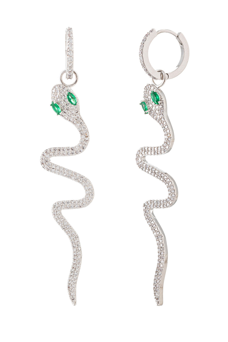 Sybill CZ Snake Earrings