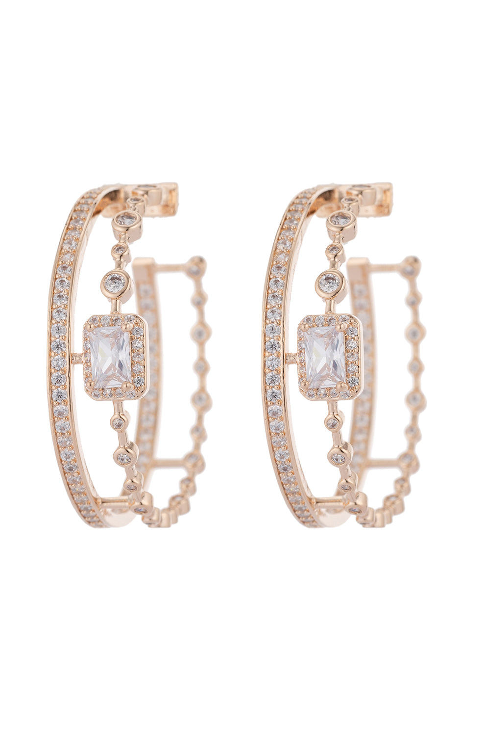 Cleo 18K Gold Plated CZ Crystal Loop Earrings