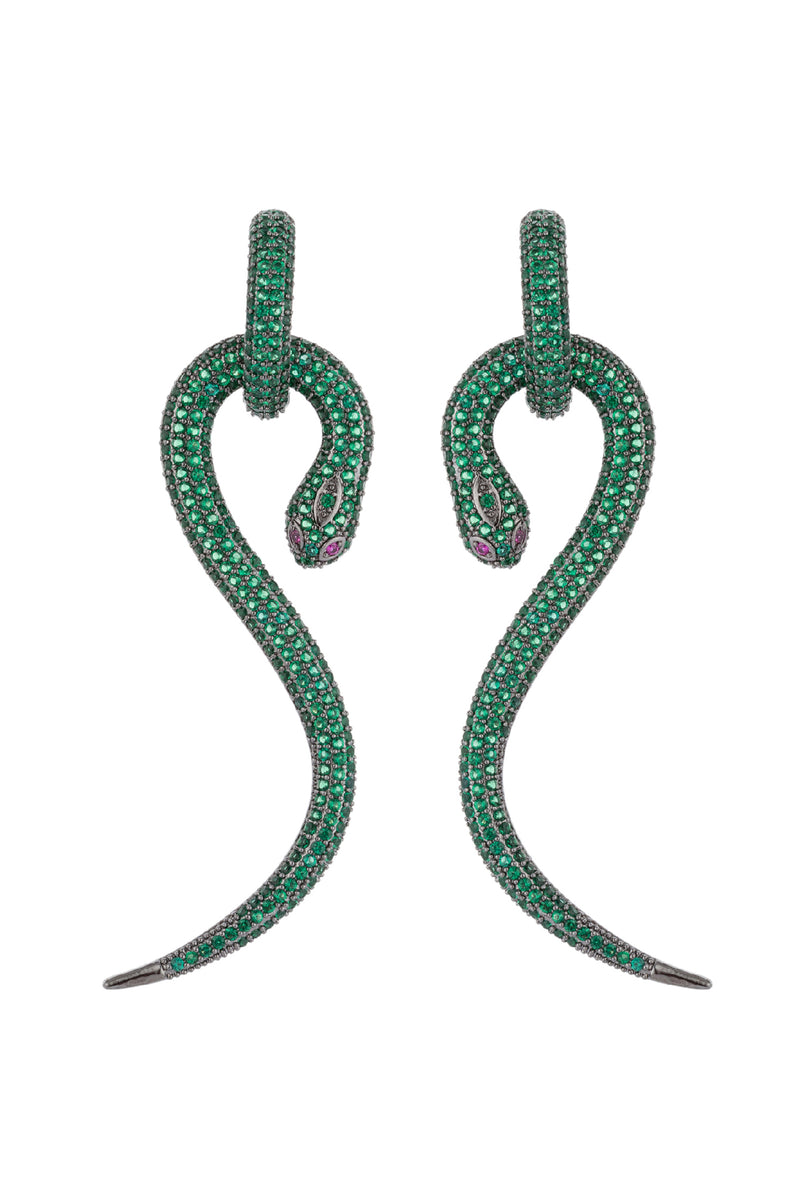 Boa Earrings - Green