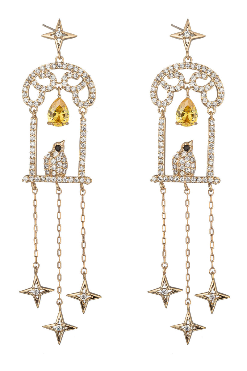 Gianna Bird Cage CZ Earrings: Unlock a world of style with these captivating earrings.