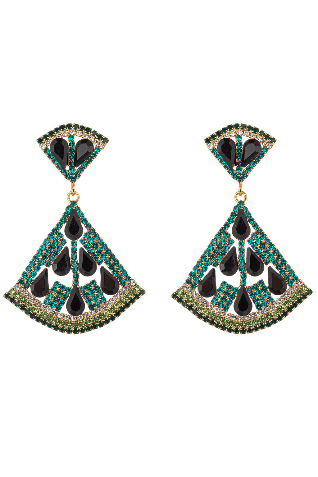 Ella's Green Cubic Zirconia Dangle Earrings: A touch of sophistication and sparkle. 