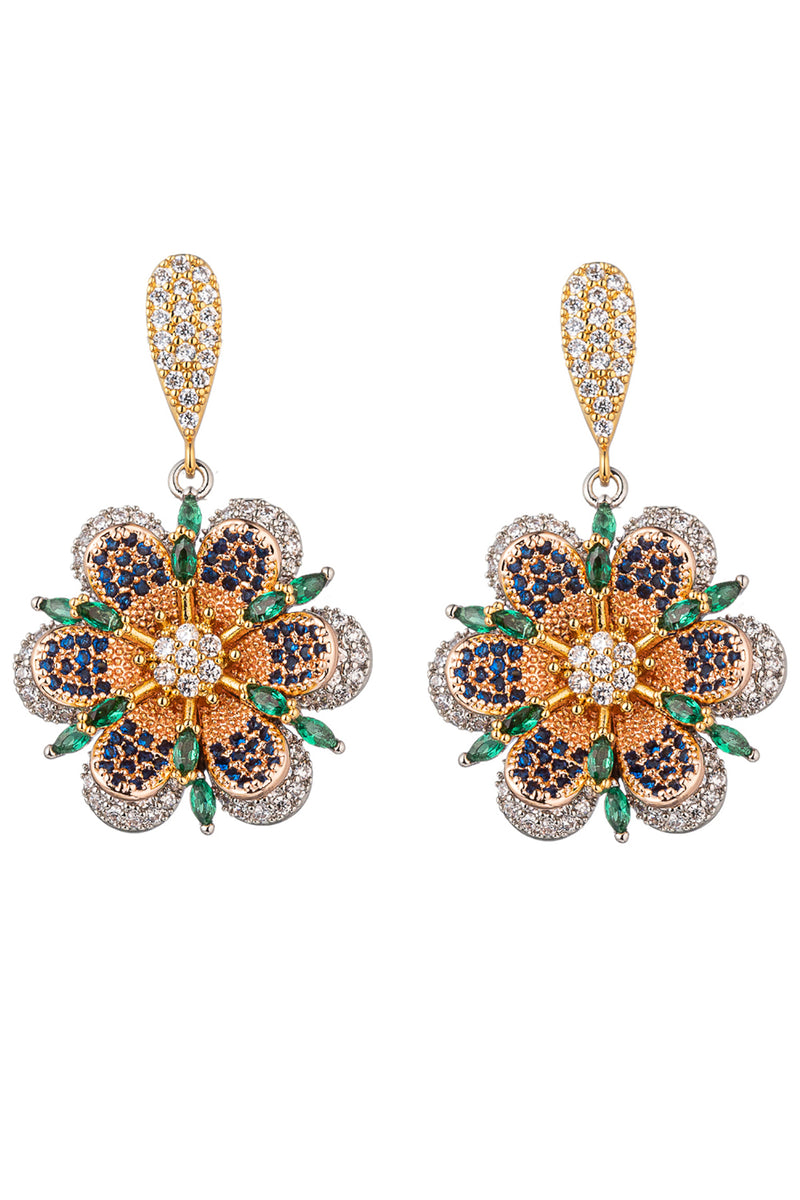 Luxe 18K Flower Earrings - White