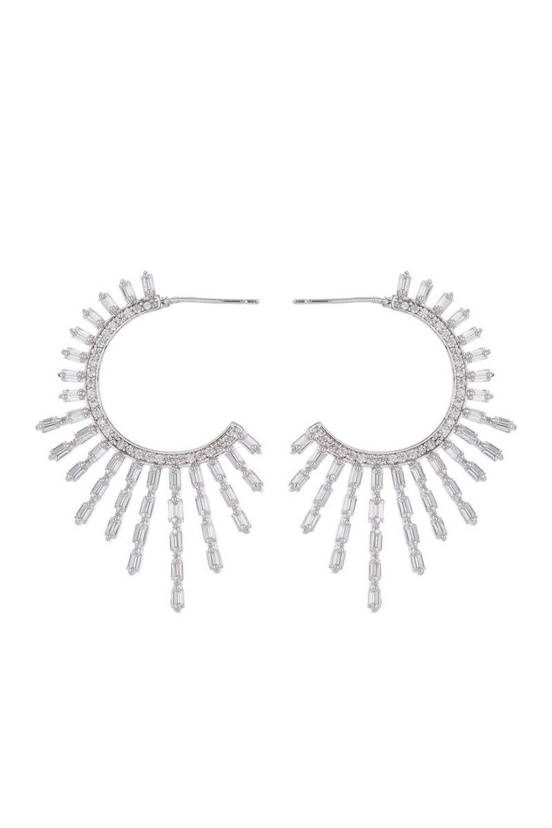 Avah CZ Crystal Loop Drop Earring