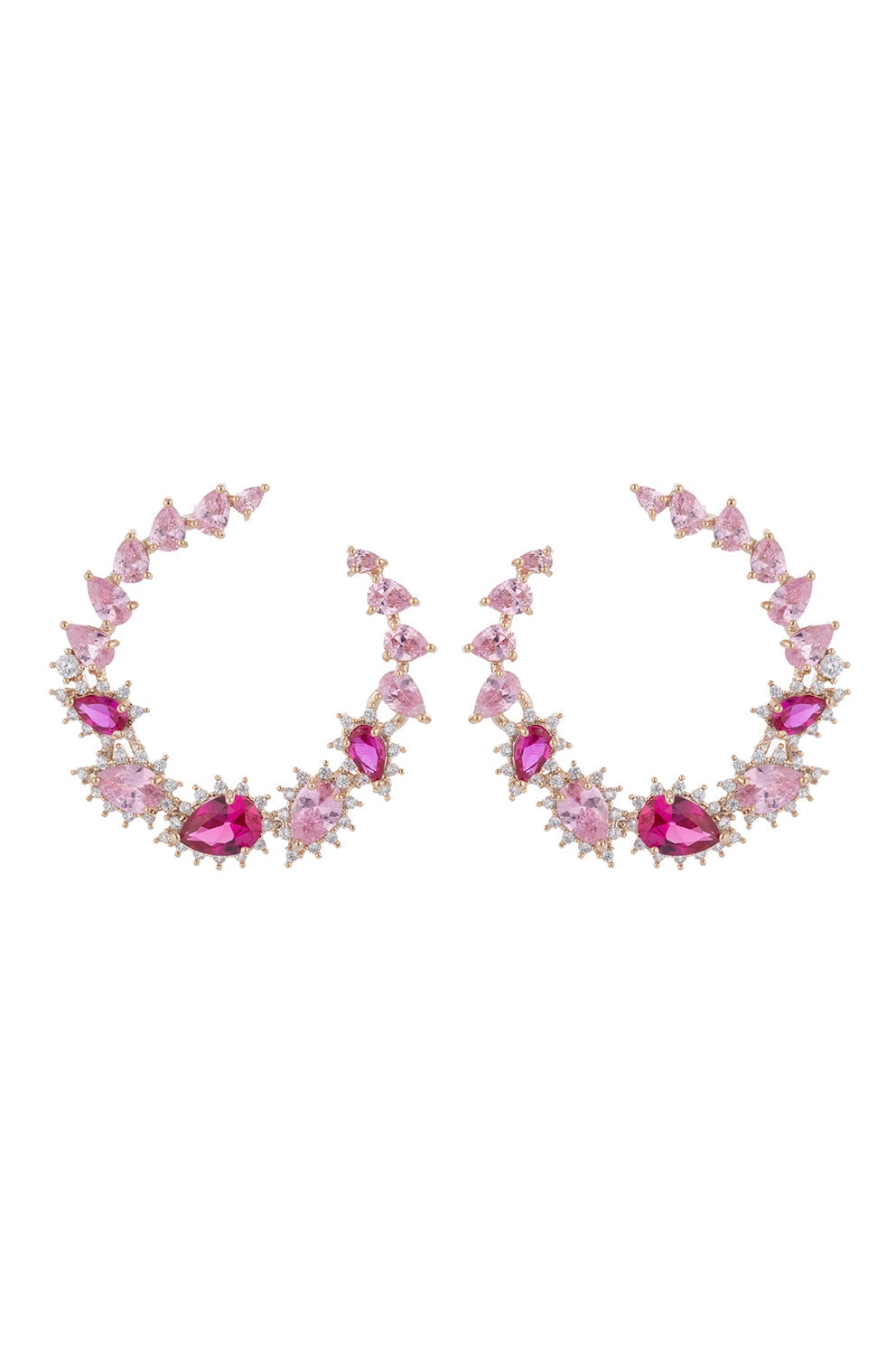 Roman Pink CZ Crystal Loop Earring