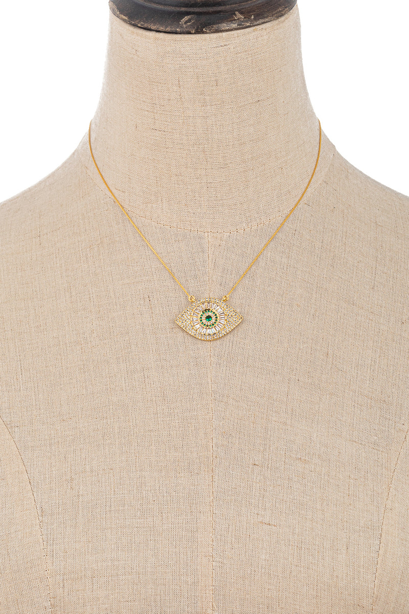 Shiko Sterling Silver Necklace - Green Iris