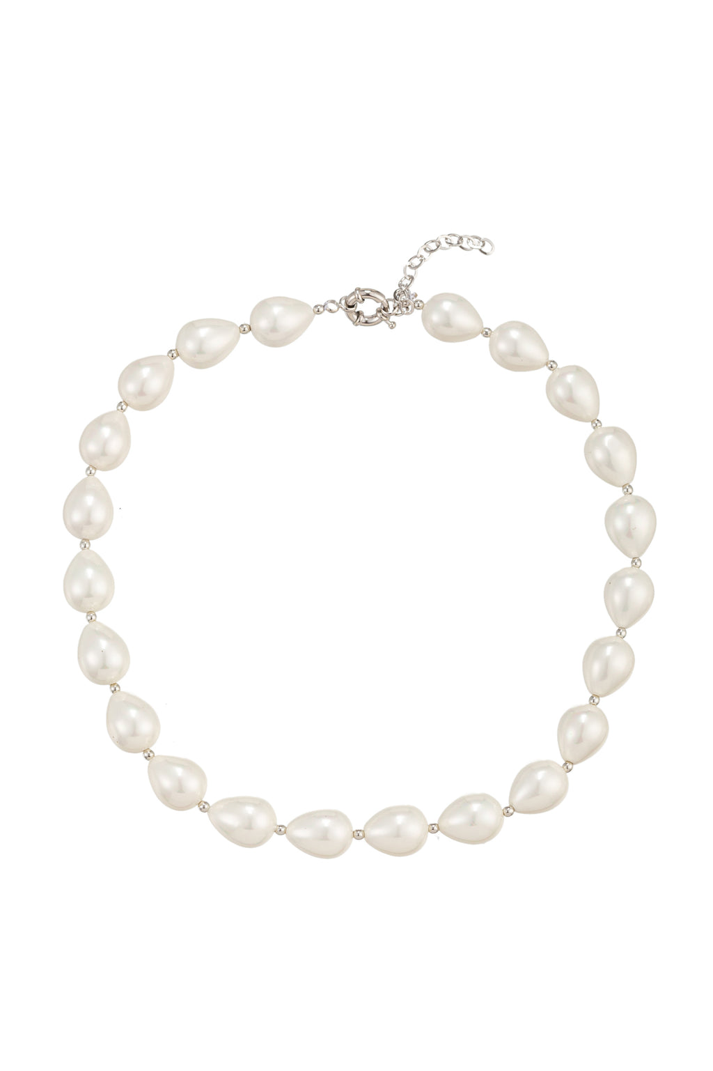 Shell pearl statement collar necklace.