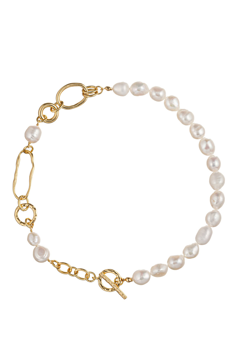 Mina Shell Pearl Chain Necklace