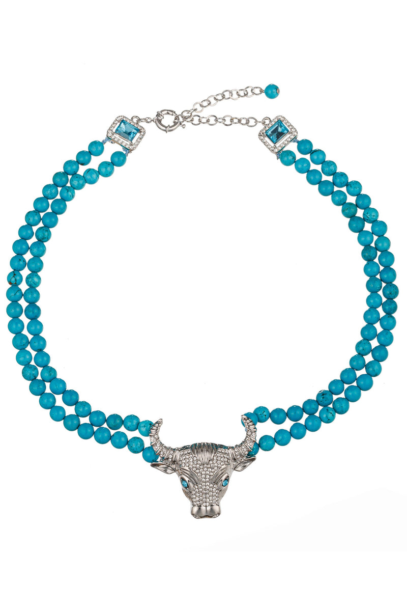 Tara Turquoise Beaded Statement Necklace: Elevate Your Style with Bohemian Elegance