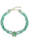 Yasmin Green Agate Beaded Statement Necklace