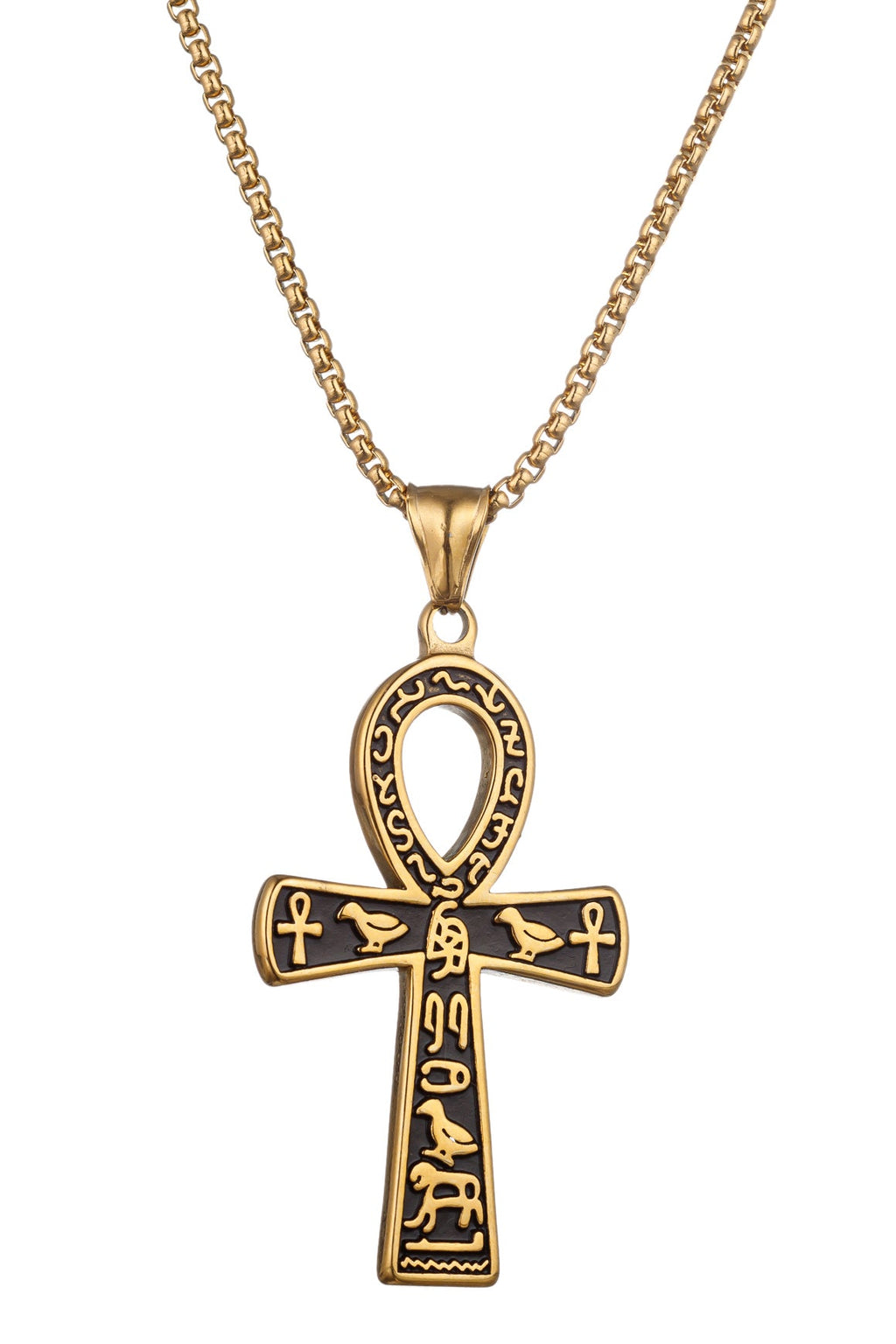 Embrace Timeless Elegance with Our Ankh Pendant Drop Necklace.