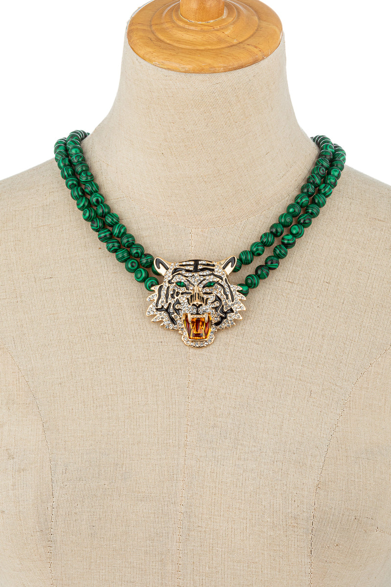 Tiger Malachite Statement Necklace