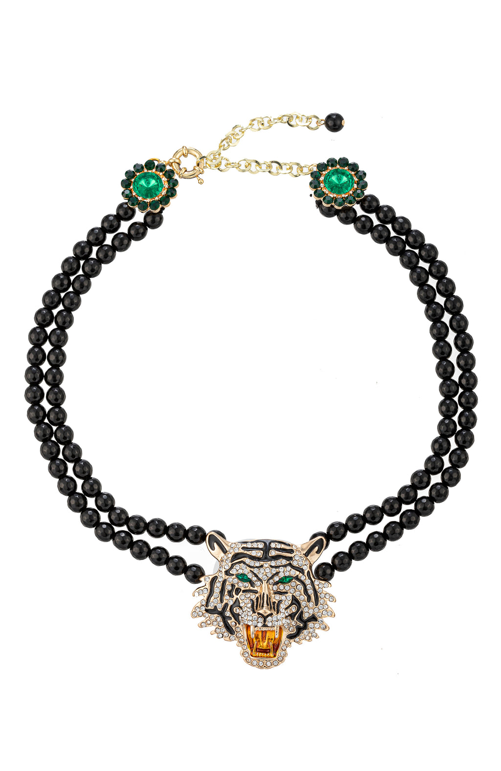 Tiger head Black Onyx Statement Necklace