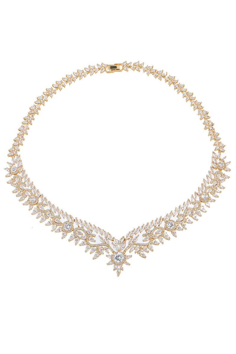 Golden Queen CZ Necklace