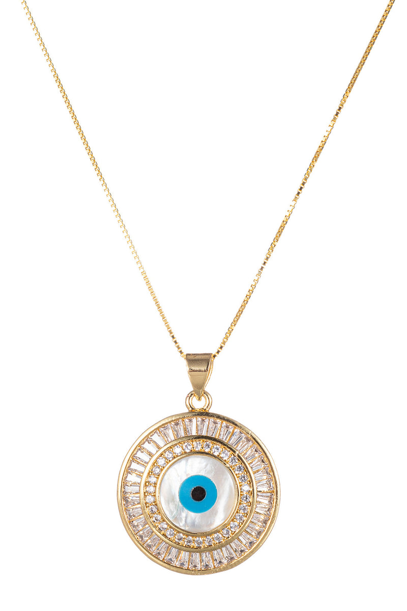 Willow CZ Evil Eye Pendant Necklace