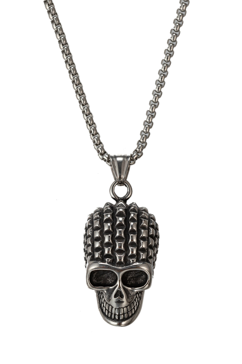 Embrace Edgy Style with the Samuel Skull Titanium Pendant Necklace.