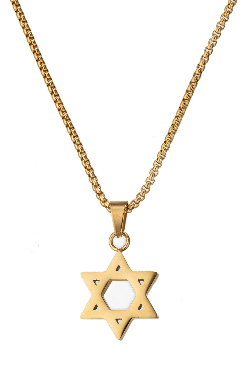 Shine Bright with the Star of David Titanium Pendant Necklace.