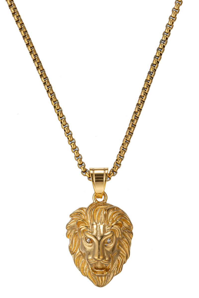 Elevate Your Style with the Majestic Joseph Lion Head Pendant Necklace.