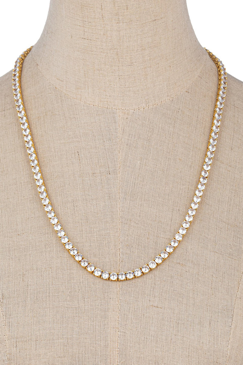 Lincoln 16 Drop CZ Tennis Necklace: Elegance and Sparkle in One Stunning Piece."