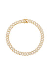 18k gold plated brass collar necklace studded with CZ crystals.