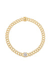 18k gold plated brass collar necklace studded with CZ crystals.