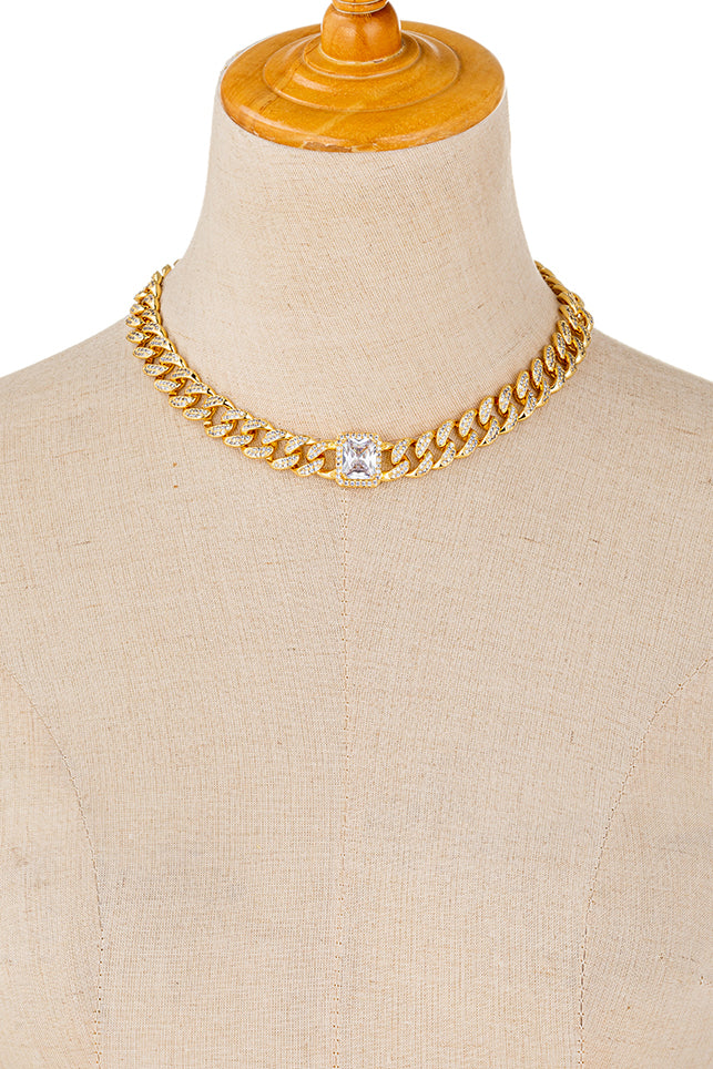 Camila 18K Collar Necklace - Clear