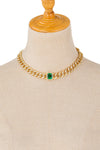 Camila 18K Collar Necklace - Green