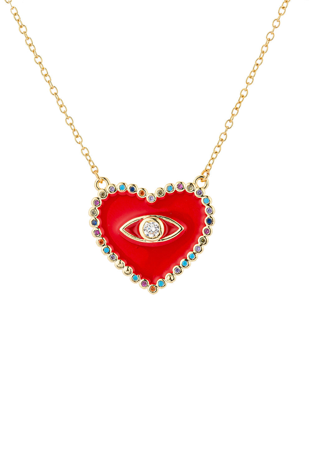 14K Gold Plated Sterling Silver Heart Pendant Necklace