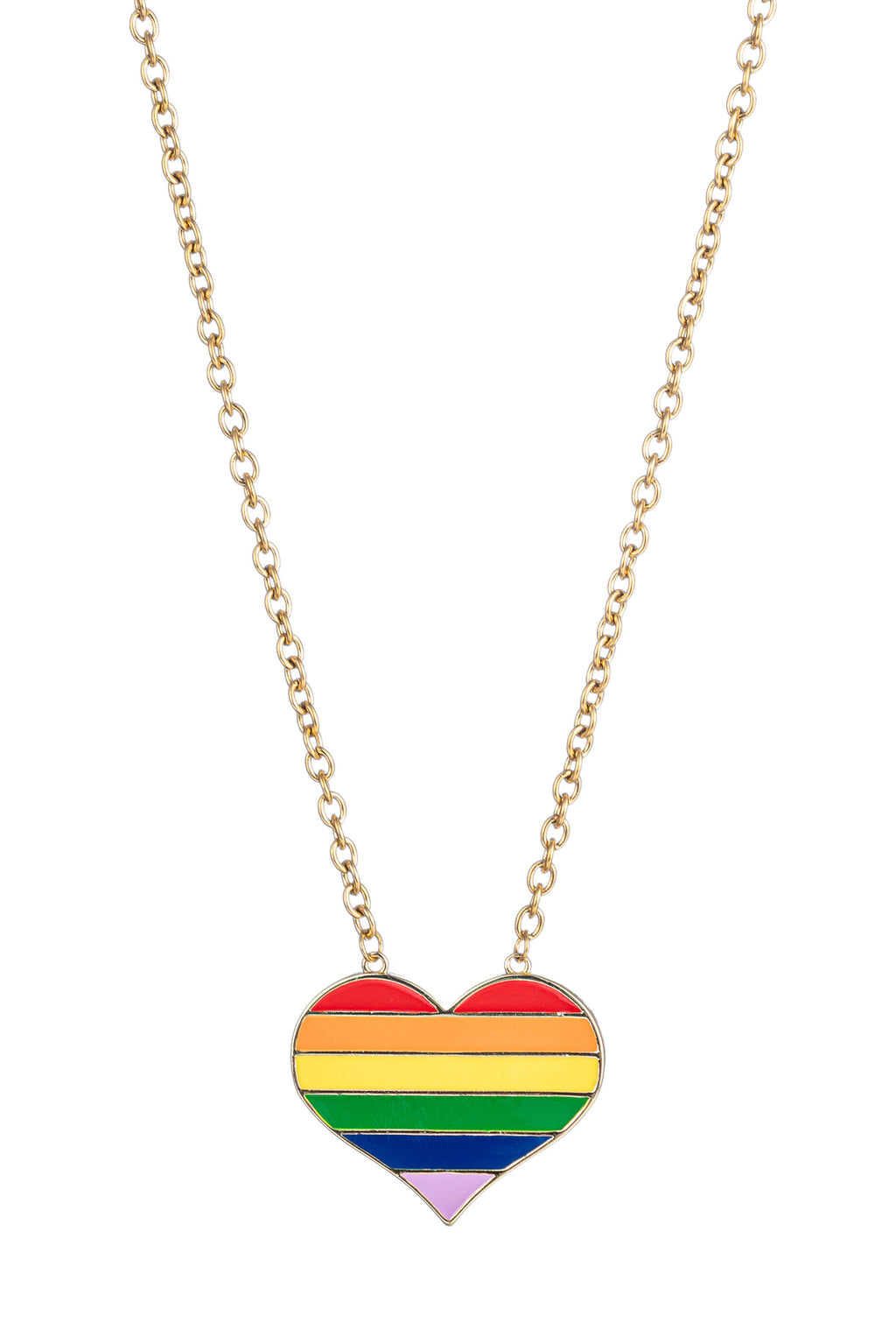 Rainbow Pride heart Pendant necklace