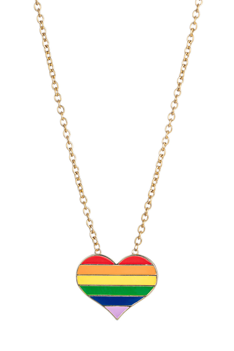 Rainbow Pride heart Pendant necklace