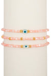 Ella Pink Double Eye Bracelet Set: A Charming Addition to Your Jewelry Collection.