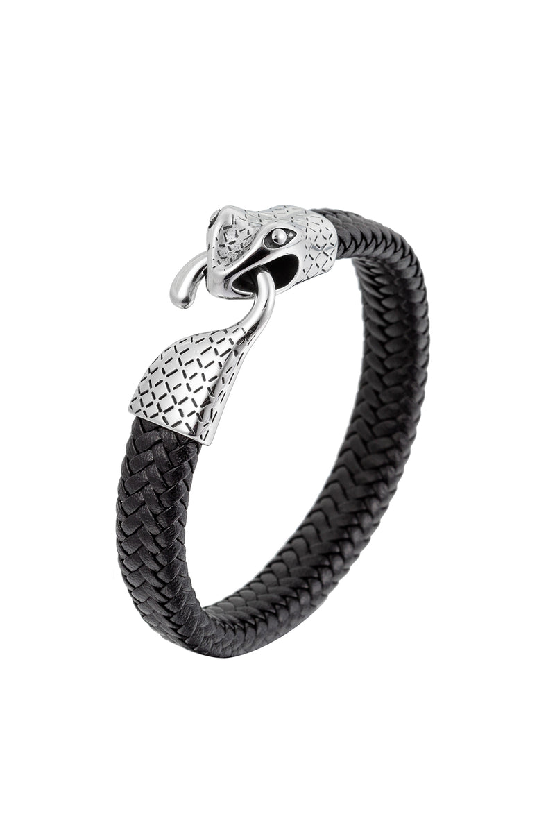 Snake silver and black tone bracelet