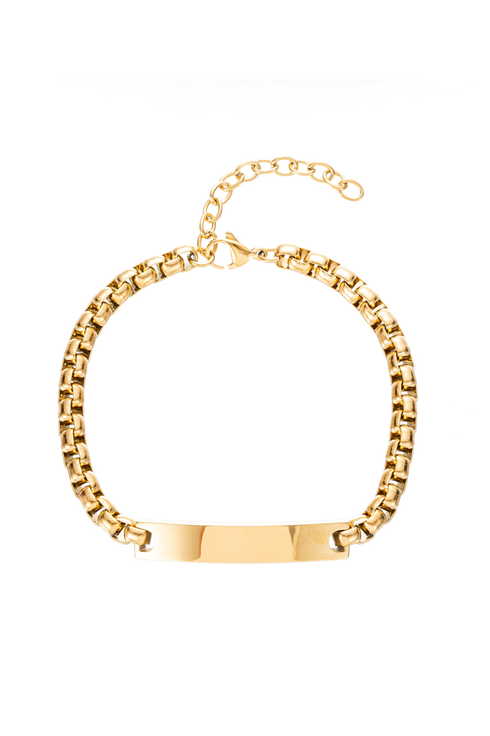 Gold titanium bar pendant bracelet.