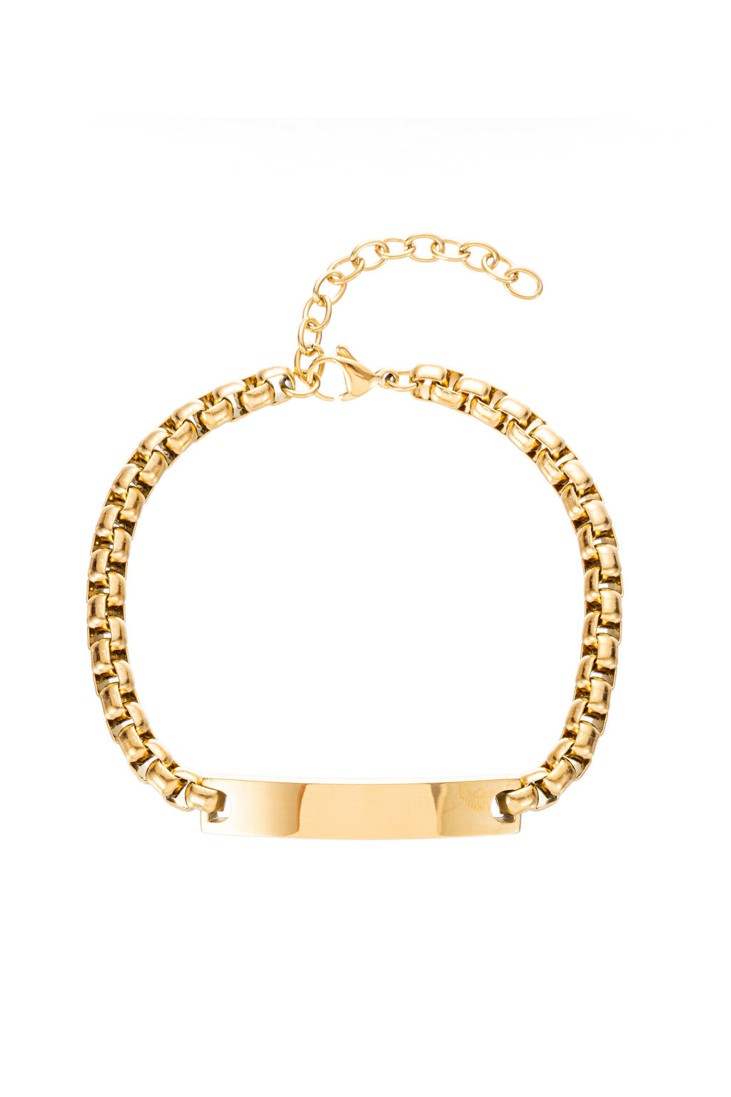 Gold titanium bar pendant bracelet.
