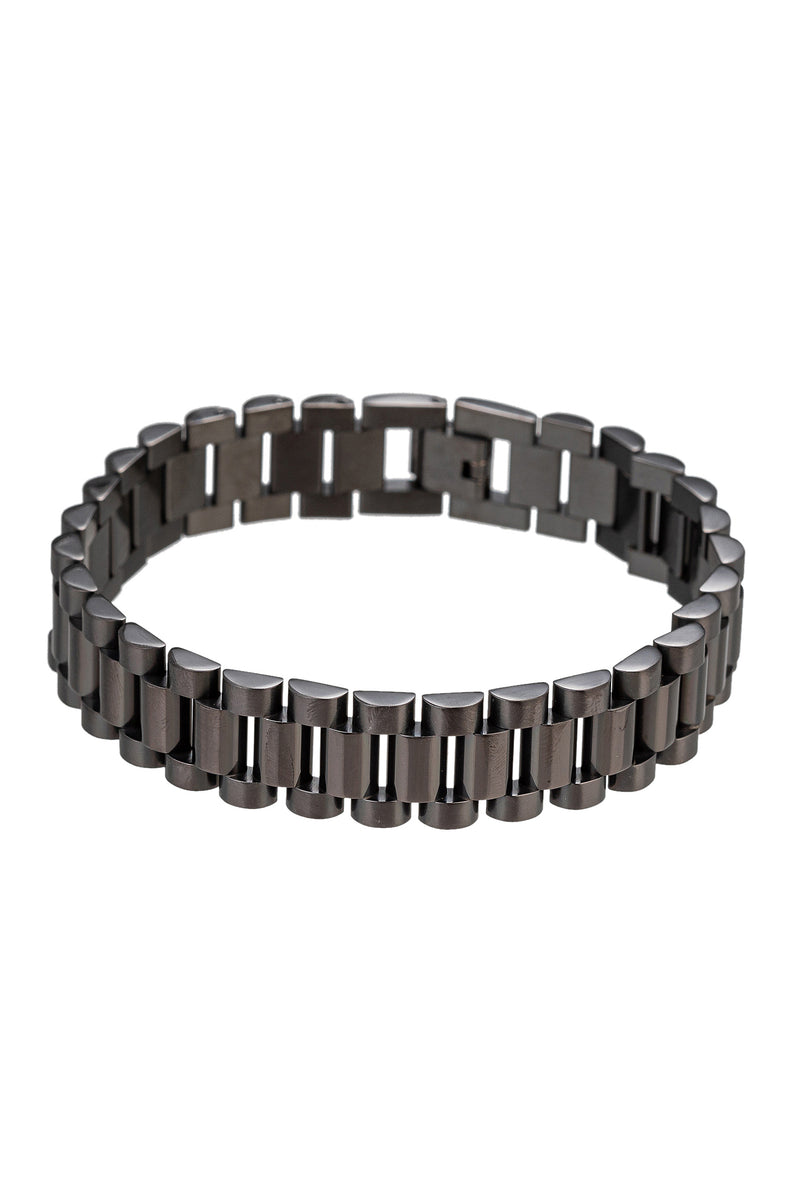 Black tone titanium chain bracelet.