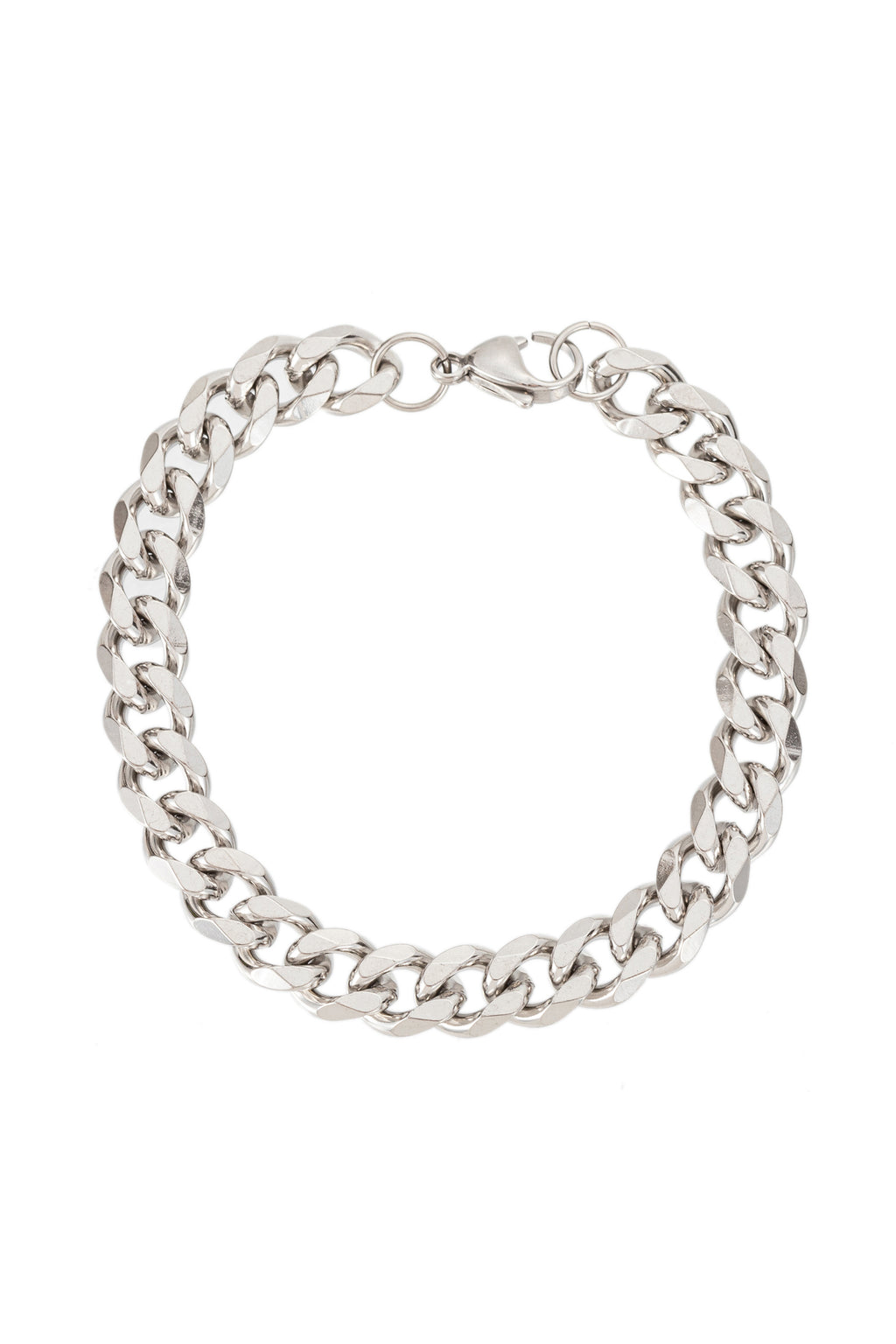 Silver titanium single strand bracelet.