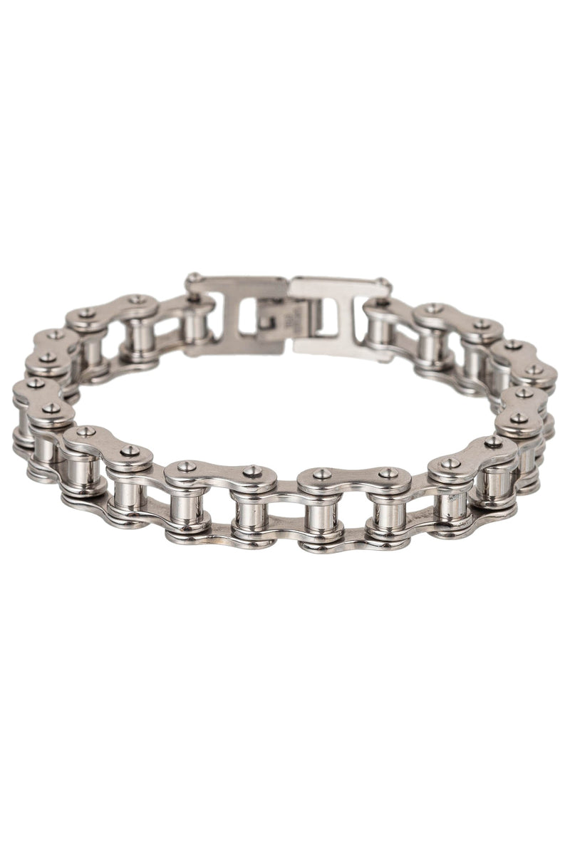 Silver Bike Chain Titanium Bracelet