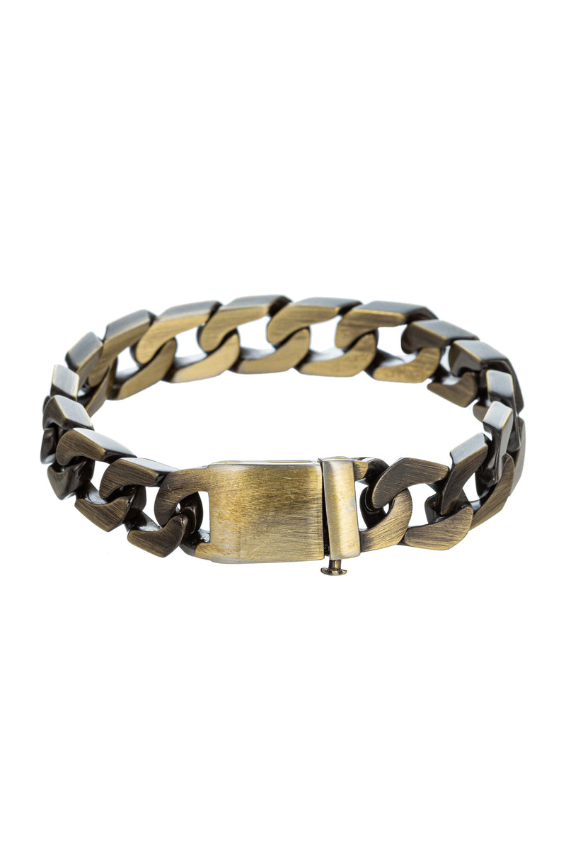 Bronze tone titanium chain bracelet.