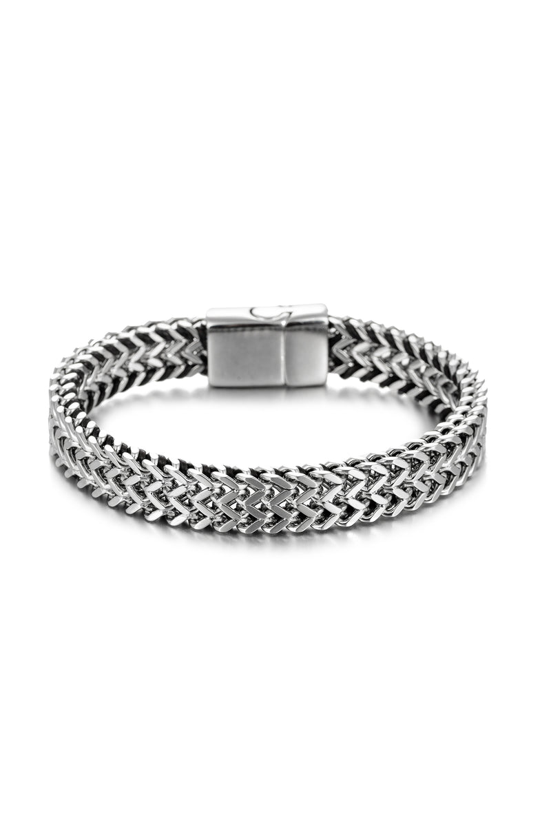 Silver Tone Cuban Link Bracelet