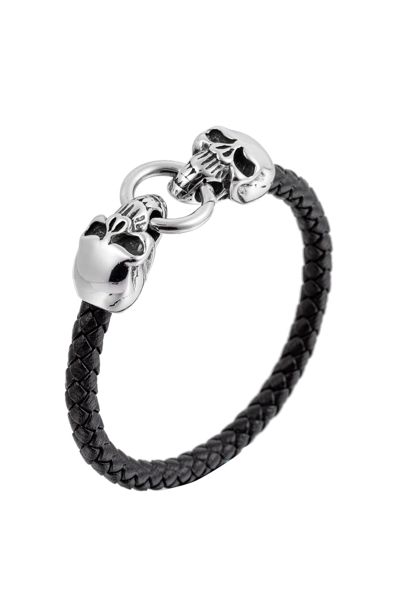 Skull Pendant Cuff Bracelet with black trim