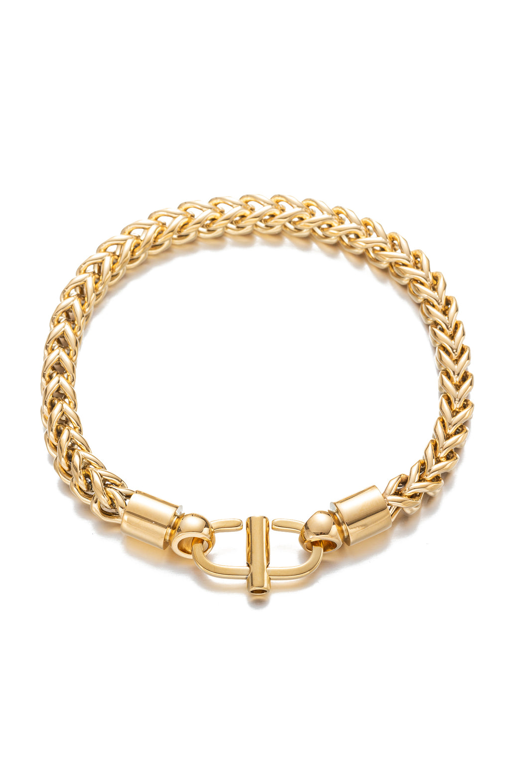 18k gold plated titanium chain link bracelet.