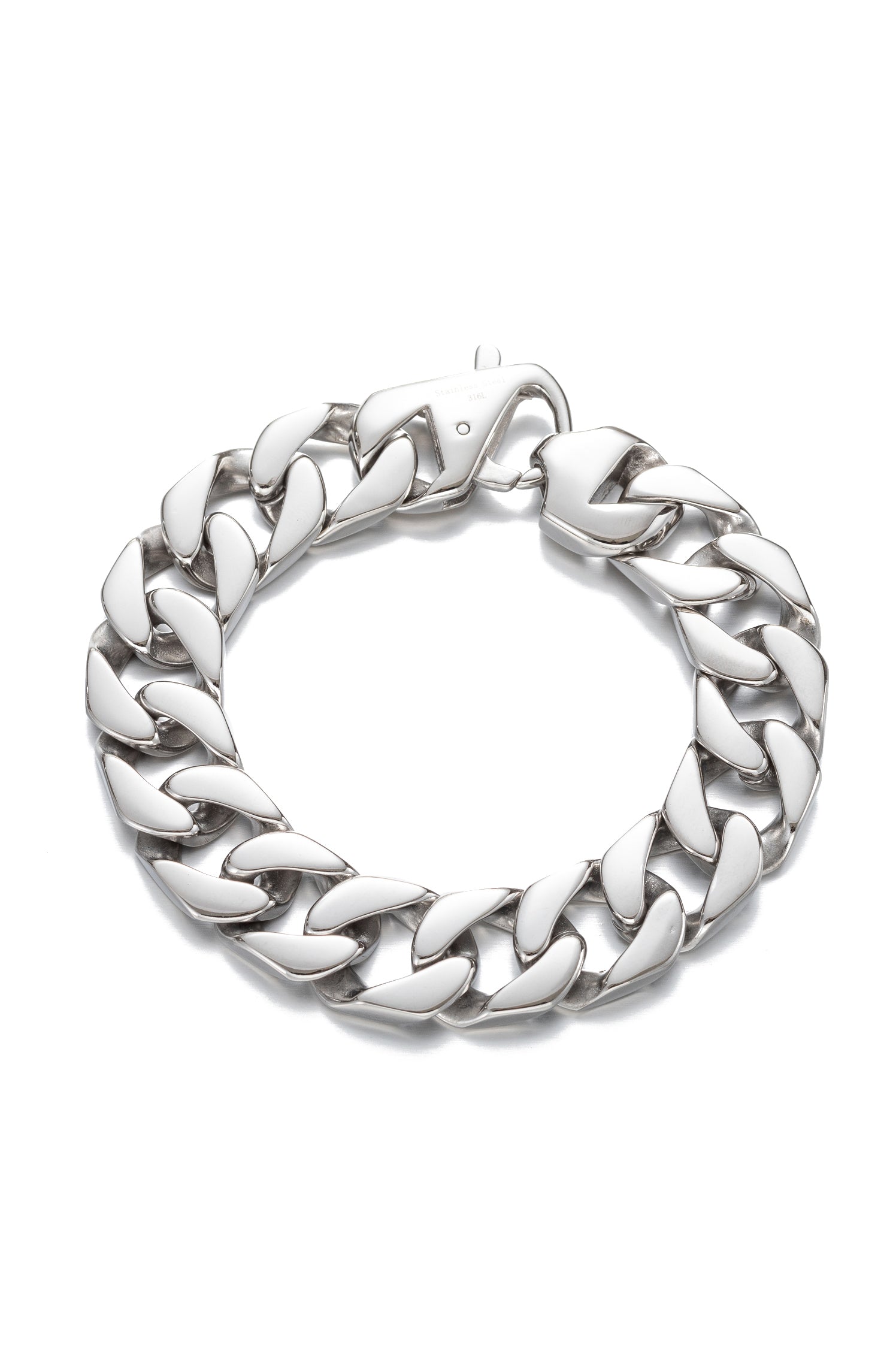 Dark Silver Cuban Link Bracelet For Men in Sterling Silver by oNecklace