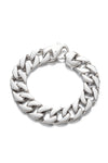 Silver Cuban link titanium bracelet.