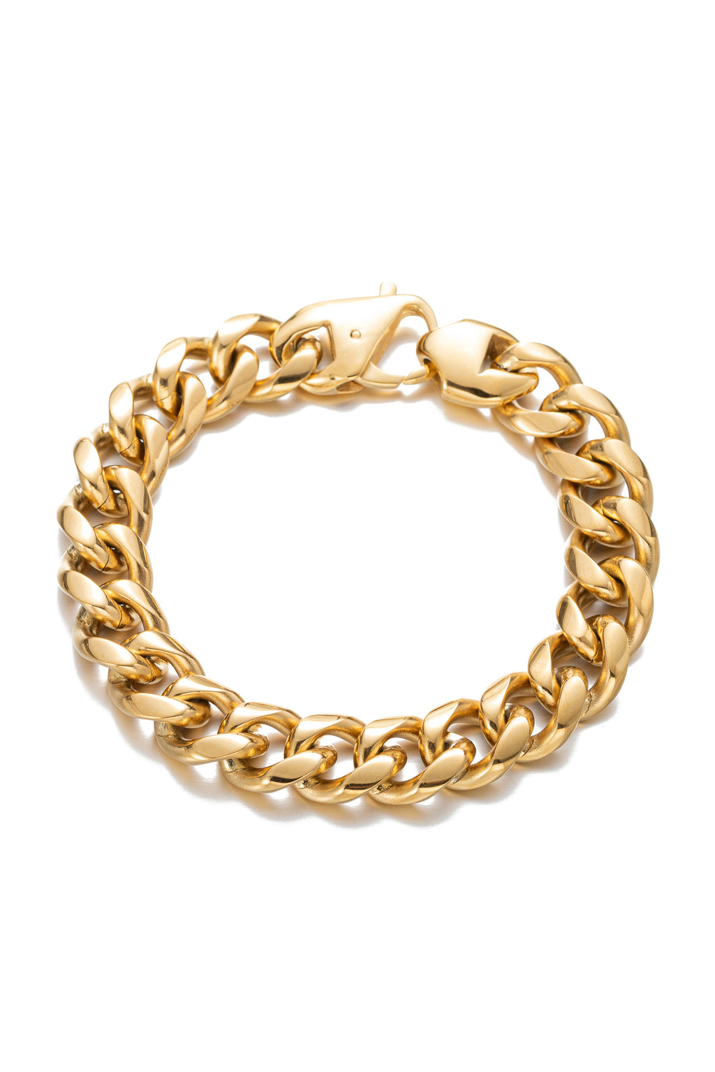 Titanium 18K gold plated braided chain link bracelet.