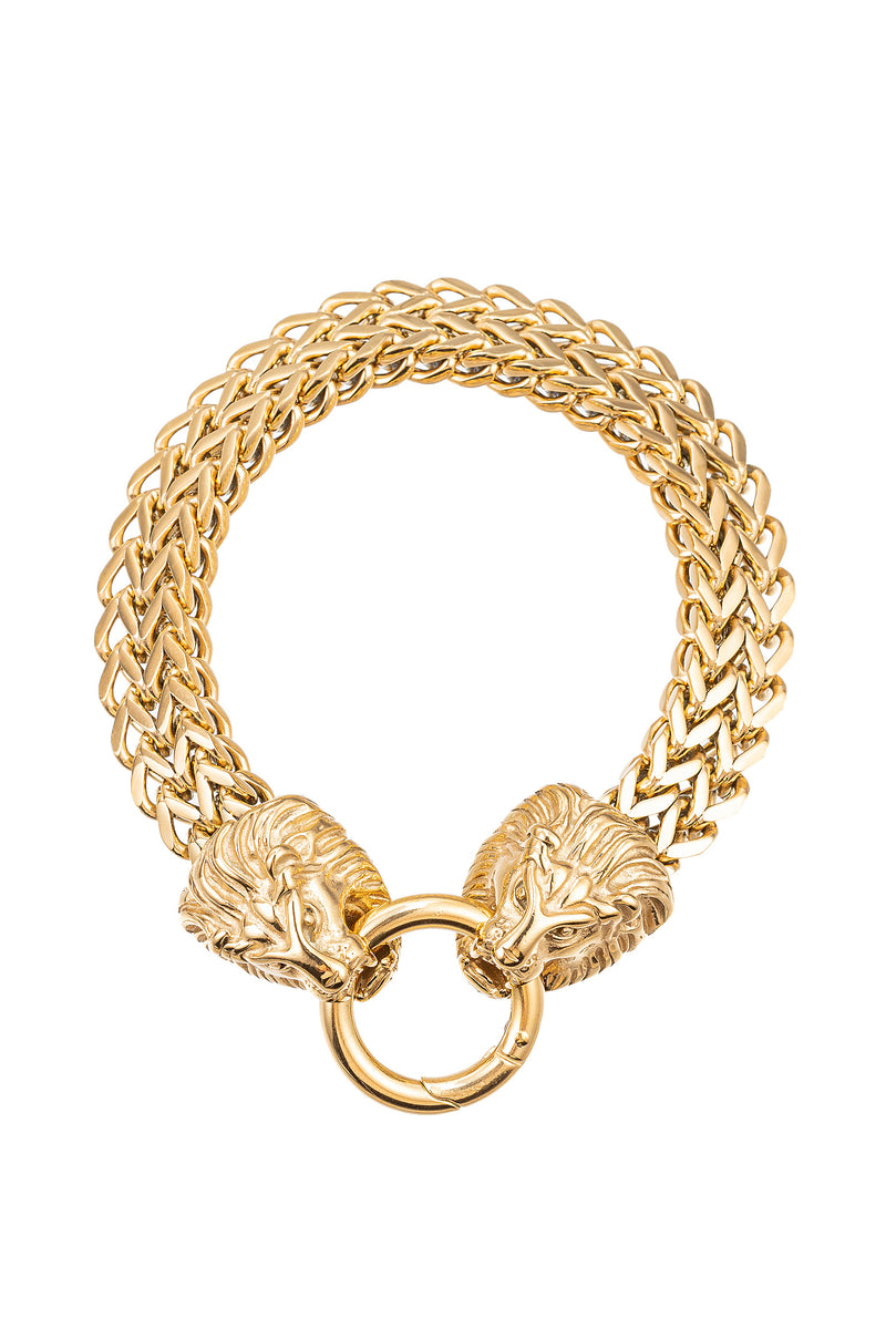Double Lion Head Chain Bracelet