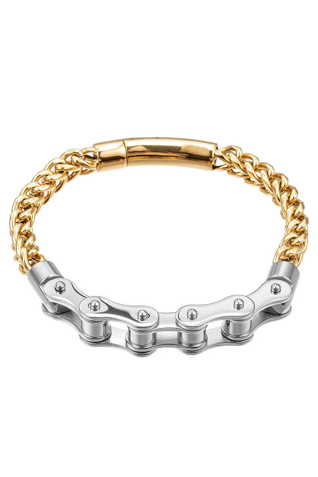 Alexandre 2-Tone Bike Chain Bracelet: Rev Up Your Fashion Game with Modern Elegance.