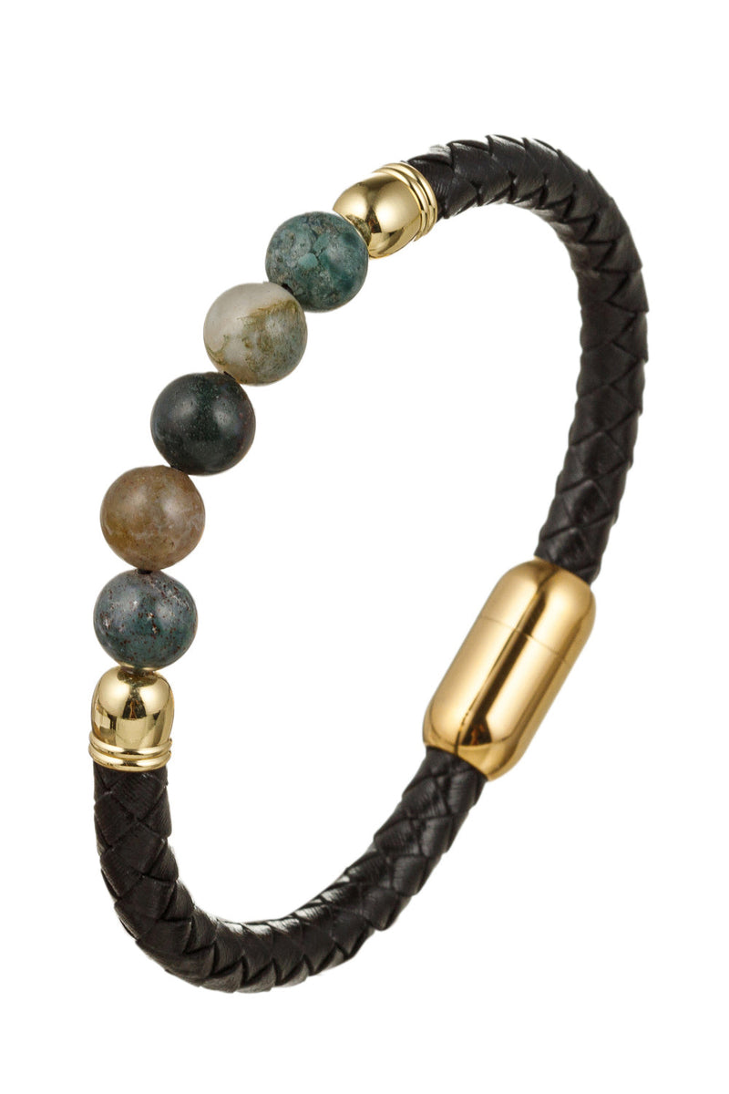 Constantine Leather Bead Bracelet: A Perfect Blend of Bold Style and Rugged Elegance.