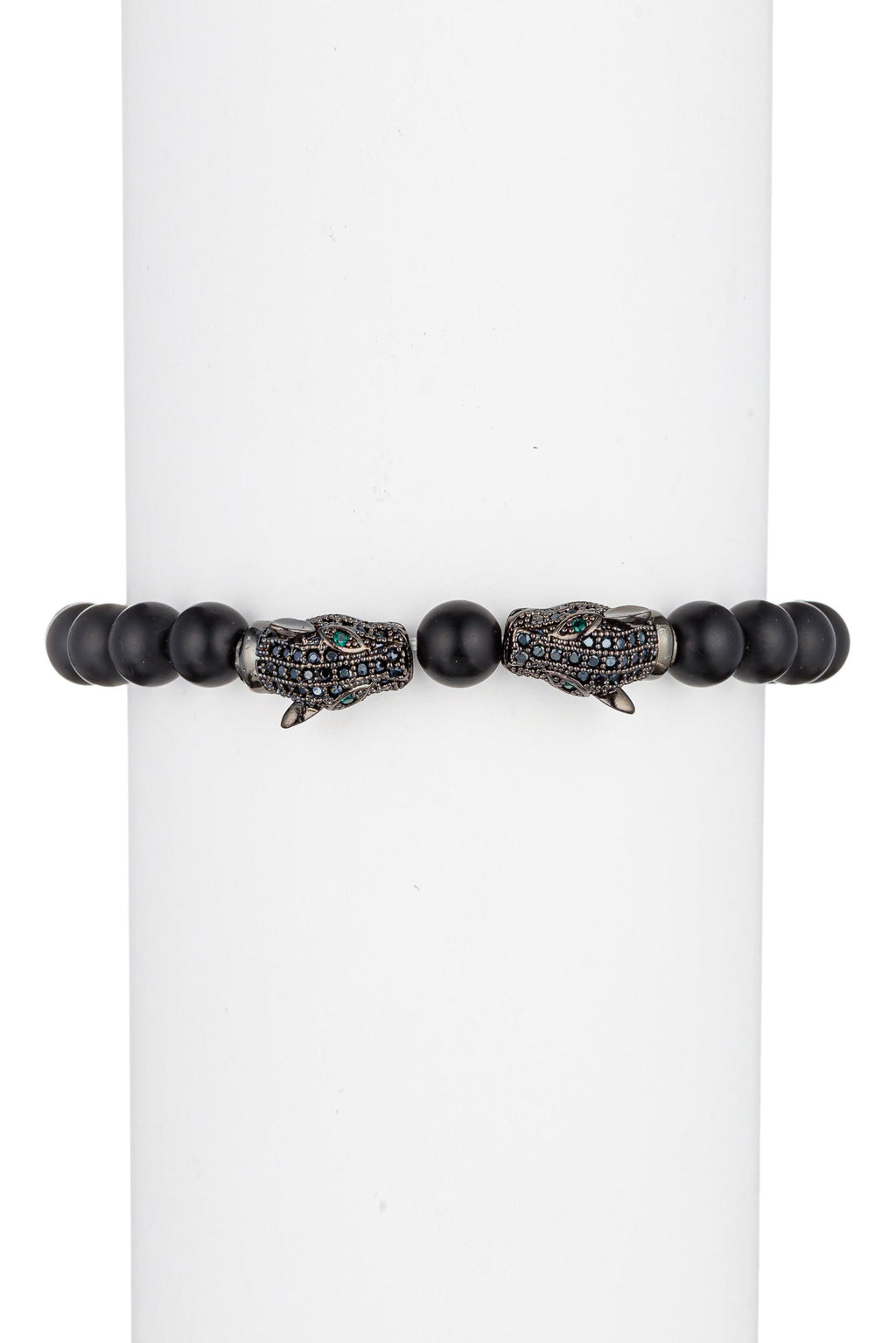 Henri Jaguar Stretch Beaded Bracelet: Unleash Your Inner Wild with This Striking Animal-Inspired Accessory.