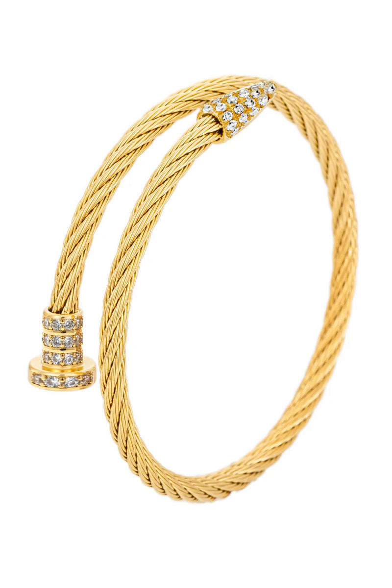 Alain Spike Nail CZ wire cuff bracelet