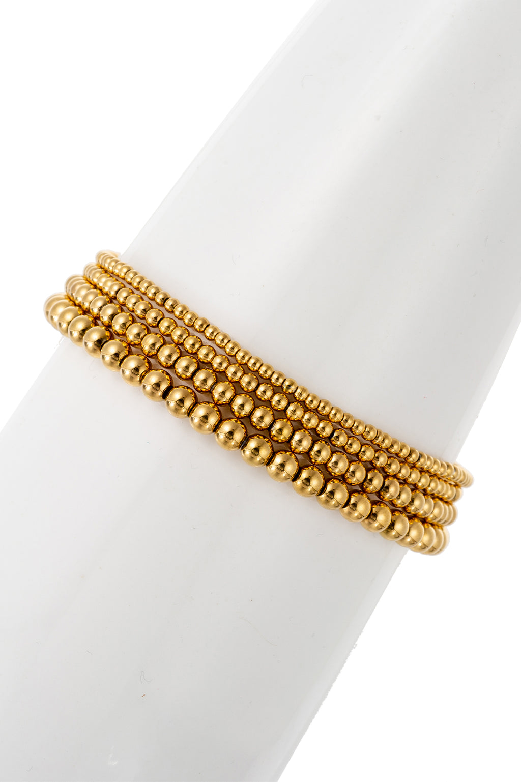 Gold Beaded Bracelet, 4-Piece-Set - Jacob